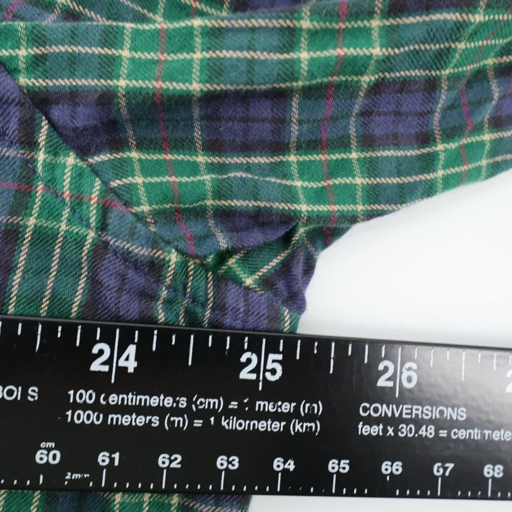 J Crew Brushed Twill Plaid Flannel Shirt Long Sleeve Button Down  Mens‎ Slim XXL